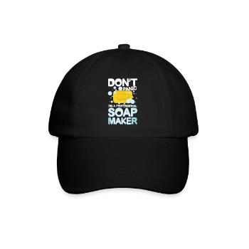 Don't Panic I'm a Professional Soap Maker - Baseballkappe - Schwarz/Schwarz - Vorne