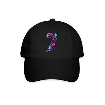 NR. 7 NUMMER 7 COOL 7. GEBURTSTAG - Baseballkappe - Schwarz/Schwarz - Vorne