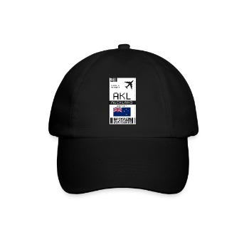 Auckland, New Zealand Boarding Pass - AKL Ticket - Baseball Cap - black/black - Front