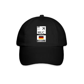 Carte d’embarquement pour Munich, Allemagne - Billet d’avion MUC - Casquette classique - noir/noir - Devant