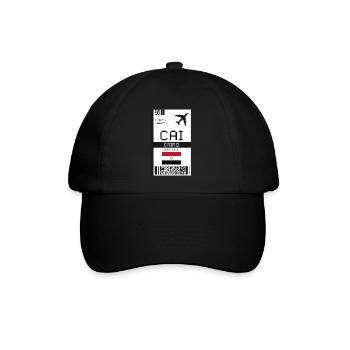 Carte d’embarquement au Caire, Égypte - Billet d’aéroport CAI - Casquette classique - noir/noir - Devant
