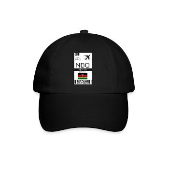 Carte d’embarquement Kenya, Afrique - Billet d’aéroport NBO - Casquette classique - noir/noir - Devant