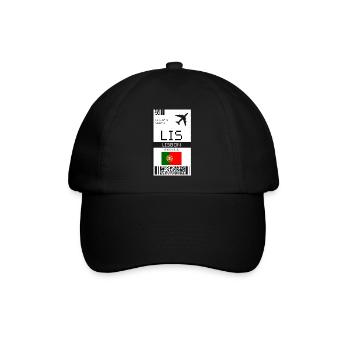 Carte d’embarquement à Lisbonne, Portugal - Aéroport LIS - Casquette classique - noir/noir - Devant