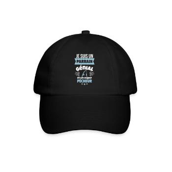 Parrain génial et super pêcheur Pêche Pêcheur - Casquette classique - noir/noir - Devant
