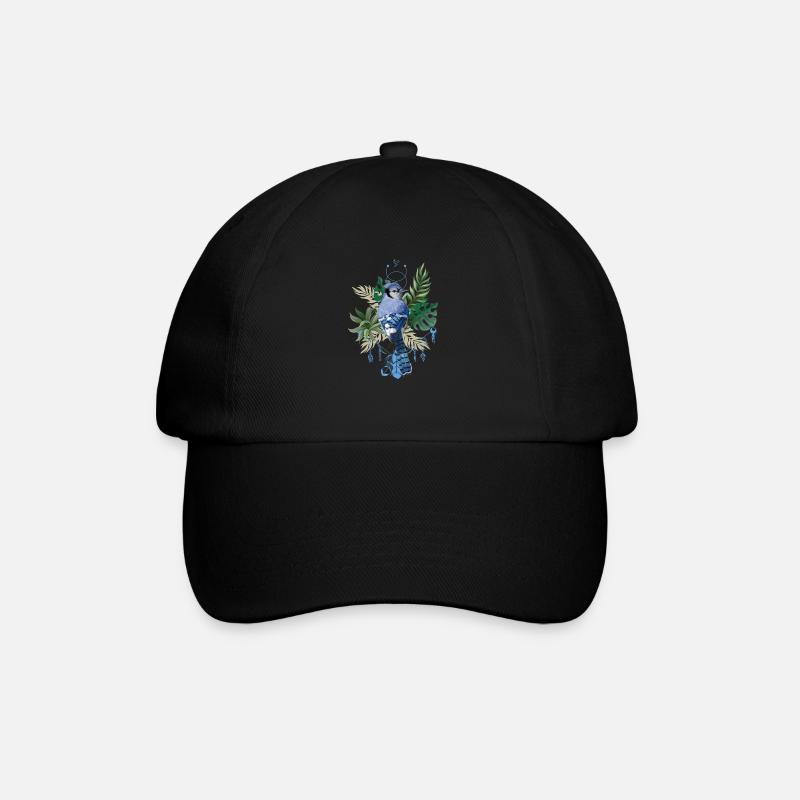 Tropische Vogel Sommer Geschenk Energie Blume Art - Baseballkappe - Schwarz/Schwarz