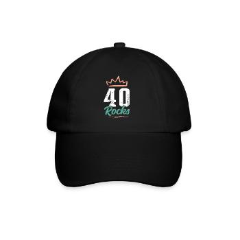 40 jahre alt rockt - Baseballkappe - Schwarz/Schwarz - Vorne