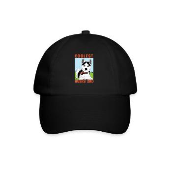 Husky Dog Blue Eyes Dog Owner Huskydad - Baseball Cap - black/black - Front
