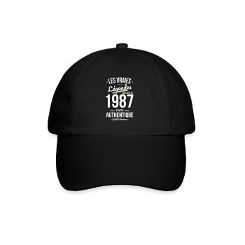Anniversaire 35 ans - Légendes sont nées en 1987 - Casquette classique - noir/noir - Devant
