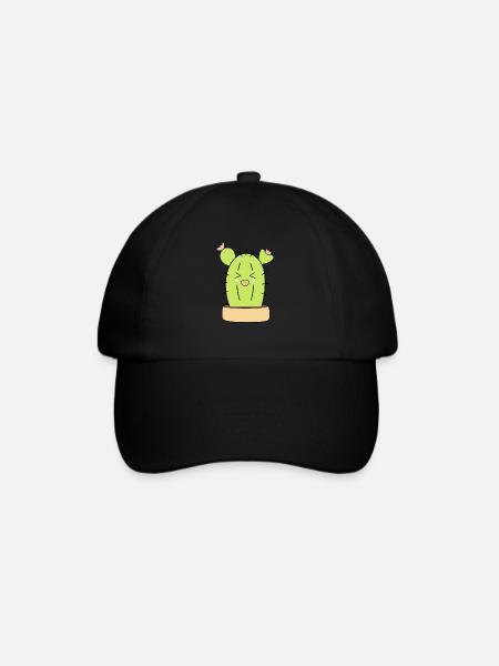 Kawaii Kaktus Kawaii Pflanze Kawaii Sticker lustig - Baseballkappe - Schwarz/Schwarz