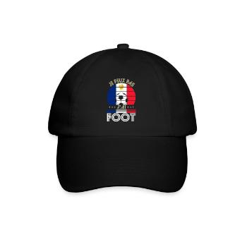 Idée cadeau Football Je peux pas j'ai Foot France - Casquette classique - noir/noir - Devant