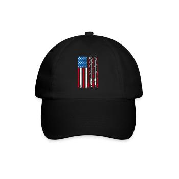 Canne à pêche drapeau américain USA Patriot Fisherman An - Casquette classique - noir/noir - Devant
