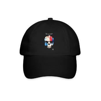 Skull-Logo reds - Baseballkappe - Schwarz/Schwarz - Vorne