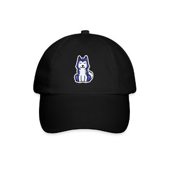 Spirituelles Husky Yoga Hund Malamute - Baseballkappe - Schwarz/Schwarz - Vorne