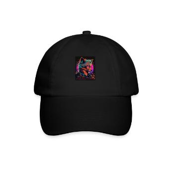 Rétro Futuriste Synthwave Fox - Casquette classique - noir/noir - Devant