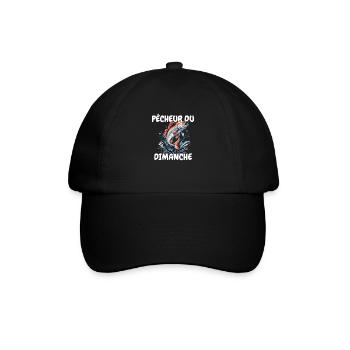 Pêcheur du dimanche. Passion Pêche.Poisson et Lac - Casquette classique - noir/noir - Devant