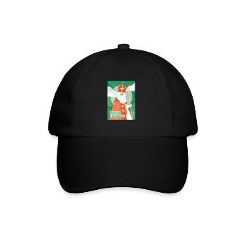 Glücklicher Nikolaus - Baseballkappe - Schwarz/Schwarz - Vorne