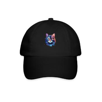 Schöne Katze für Katzen Fans, Geschenk Katze - Baseballkappe - Schwarz/Schwarz - Vorne
