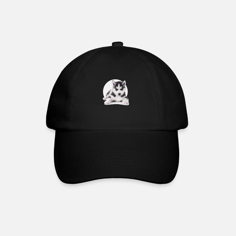 Husky Welpen - Baseballkappe - Schwarz/Schwarz