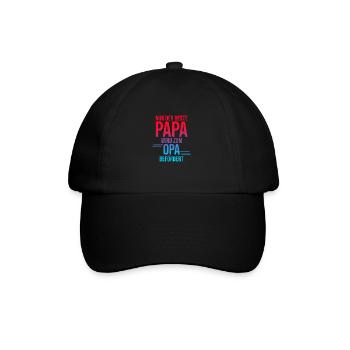 Nur der beste Papa wird zum Opa befördert - Baseballkappe - Schwarz/Schwarz - Vorne
