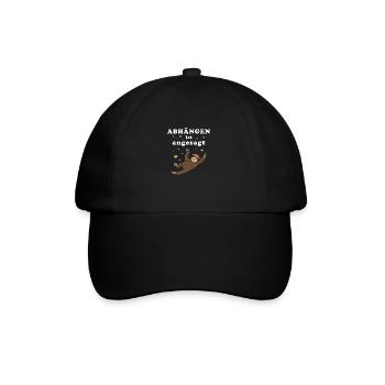 Bouldern Faultier Klettern Freizeit Hobby - Baseballkappe - Schwarz/Schwarz - Vorne
