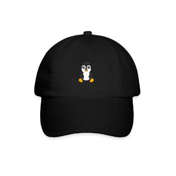 Pinguin - Baseballkappe - Schwarz/Schwarz - Vorne