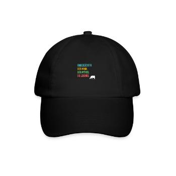 Rind Rinderzüchter Rinderbauer Rinder Geschenk - Baseballkappe - Schwarz/Schwarz - Vorne