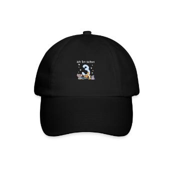 Ich bin schon 3 - Schönes 3. Geburtstag Kinder - Baseballkappe - Schwarz/Schwarz - Vorne