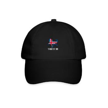 Islandpferd Pferd Pony reiten Geschenk - Baseballkappe - Schwarz/Schwarz - Vorne