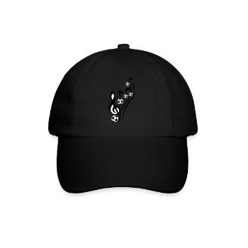 score music football note cle ball - Baseball Cap - black/black - Front