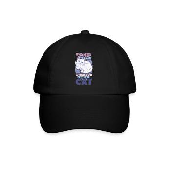 Katzenmama - Baseballkappe - Schwarz/Schwarz - Vorne