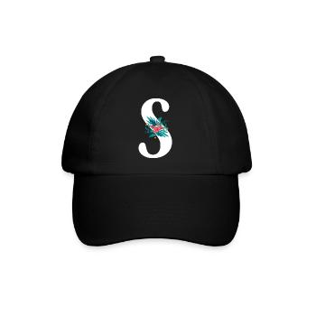 lettre S fleuris - Casquette classique - noir/noir - Devant