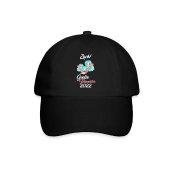 Große Schwester 2022 Meerjungfrau Kinder Geschenk - Baseballkappe - Schwarz/Schwarz - Vorne
