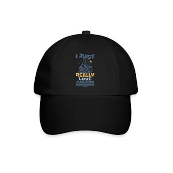 ich liebe Mallorca Seefahrer Meer - Baseballkappe - Schwarz/Schwarz - Vorne