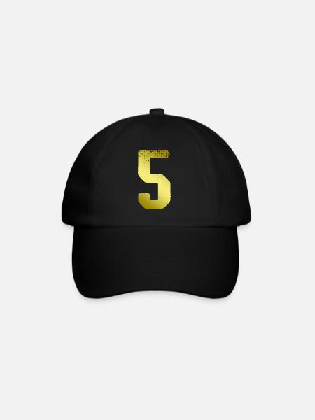 5 Zahl Trikot - Baseballkappe - Schwarz/Schwarz