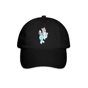 Katze Fisch - Baseballkappe - Schwarz/Schwarz - Vorne