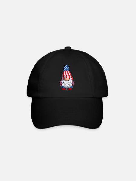Gnome avec volley-ball ou beach-volley - Casquette classique - noir/noir
