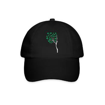Santé mentale Drôle de cœur de papillon vert - Casquette classique - noir/noir - Devant