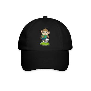 Joueur de football singe Soccer - Casquette classique - noir/noir - Devant