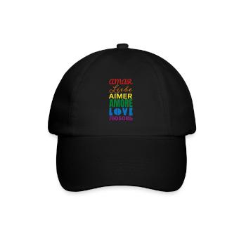 Aimez les langues arc-en-ciel - Casquette classique - noir/noir - Devant