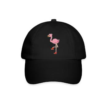 Flamingo Stöckelschuhe - Baseballkappe - Schwarz/Schwarz - Vorne