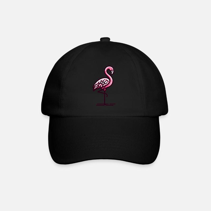 Flamingo - Baseballkappe - Schwarz/Schwarz