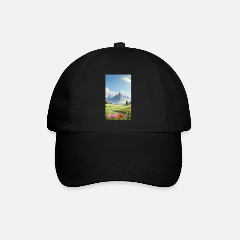 Landschaft - Baseballkappe - Schwarz/Schwarz