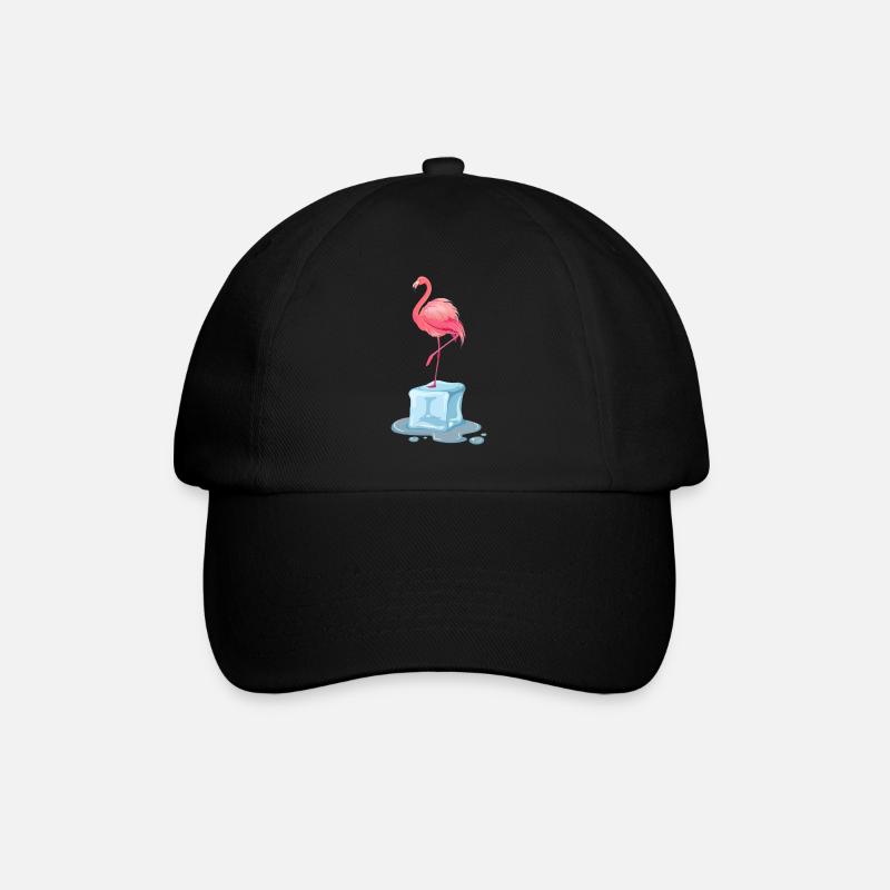 exotischer Eisbade-Flamingo Winterschwimmen eisbad - Baseballkappe - Schwarz/Schwarz