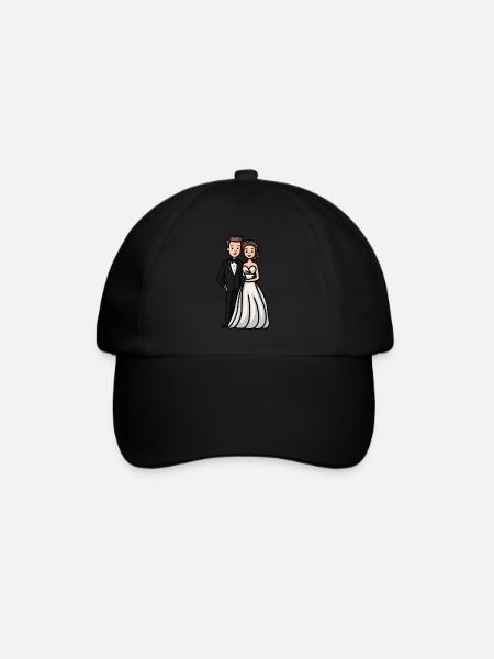 Mariage mariée marié jeunes mariés - Casquette classique - noir/noir