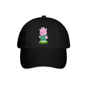Schwein Krankenschwester  - Baseballkappe - Schwarz/Schwarz - Vorne