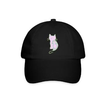 Retro Vintage Cat Mom Child Baby - Baseball Cap - black/black - Front