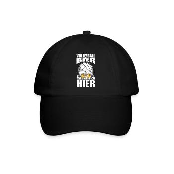 Lustiger Spruch Volleyball Bier darum bin ich hier - Baseballkappe - Schwarz/Schwarz - Vorne