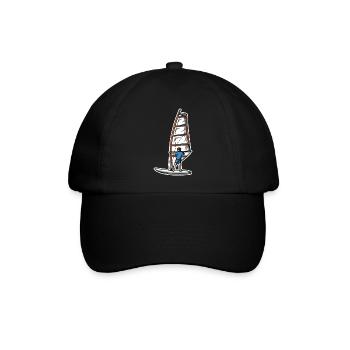 Funny windsurfer boy - Baseball Cap - black/black - Front
