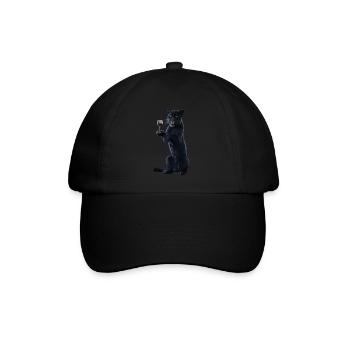 Panther Wein - Baseballkappe - Schwarz/Schwarz - Vorne
