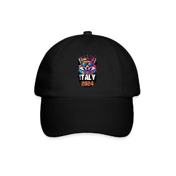 Italien 2024 Urlaub Fuchs - Baseballkappe - Schwarz/Schwarz - Vorne